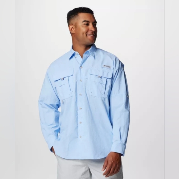 HUK Fishing Men's PFG Bahama II Long Sleeve Button Front Shirt - Picture 1 of 14